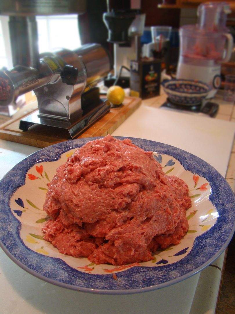 First Go at 'Emulsified' Sausage, fresh Bockwurst Homemade Sausage Making